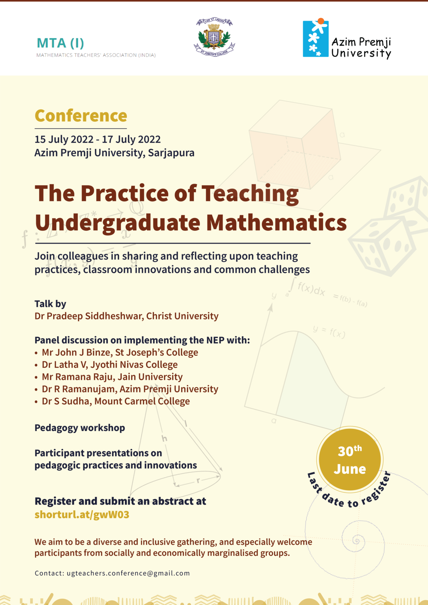 Poster The Practice of Teaching UG Mathematics