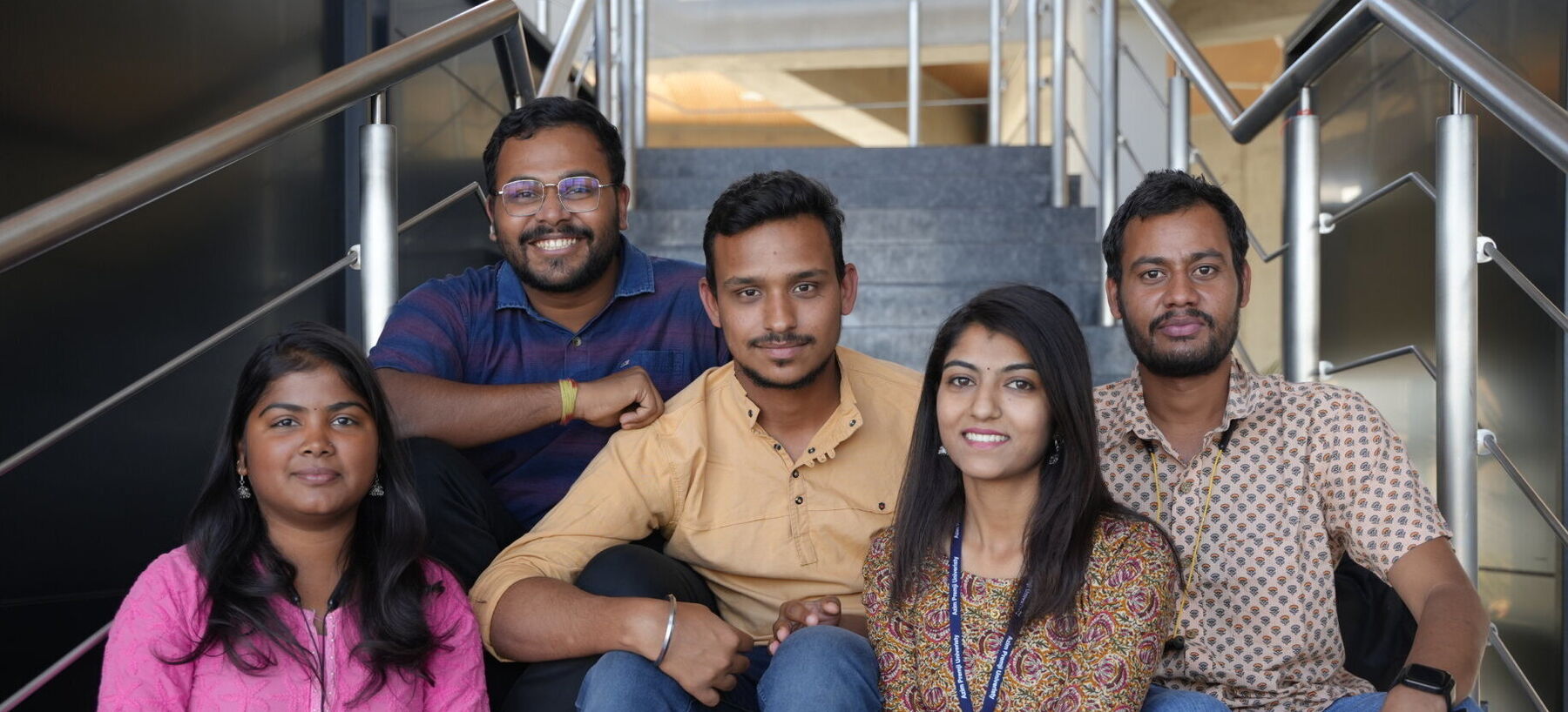 students in staircase