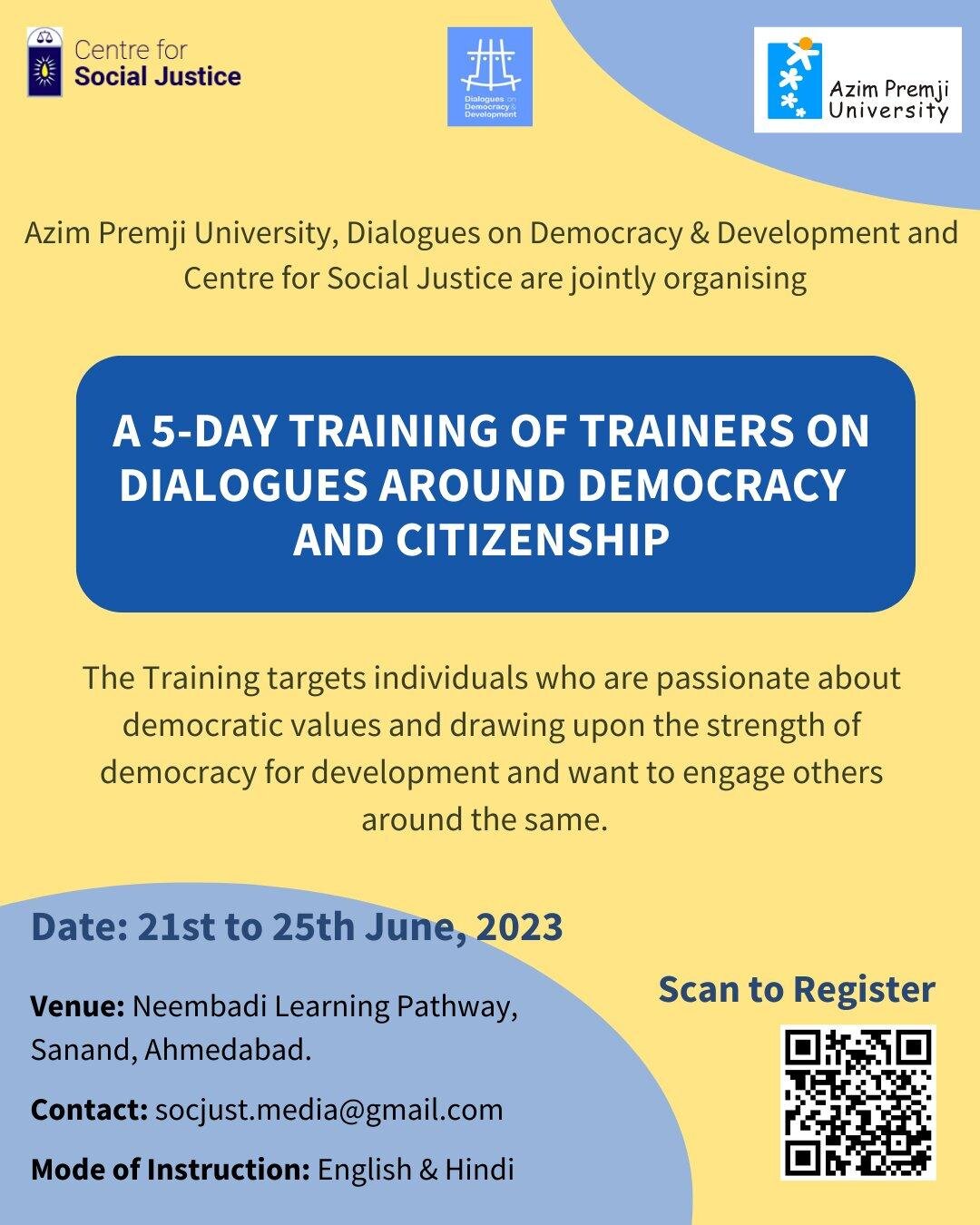 Training of Trainers on dialogues around democracy and citizenship
