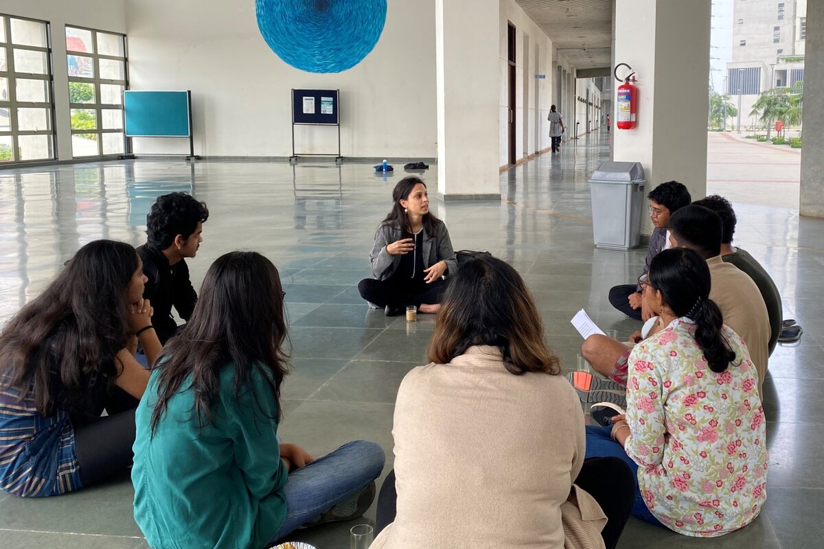 Students snacks time in Hinge and faculty