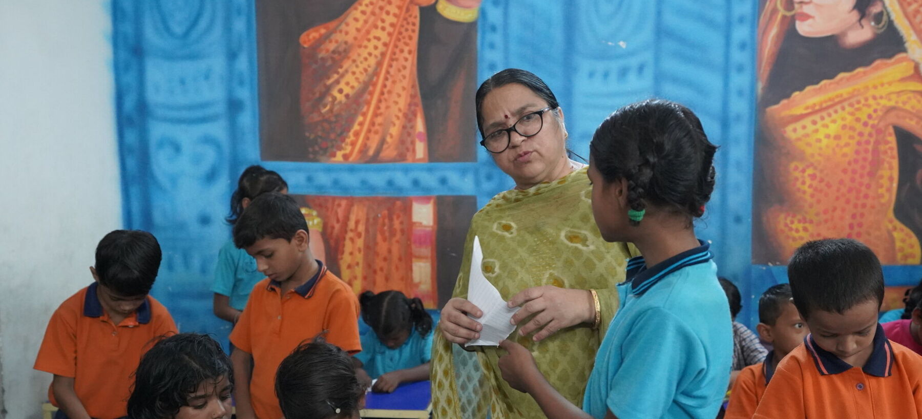 Teacher and students classroom picture