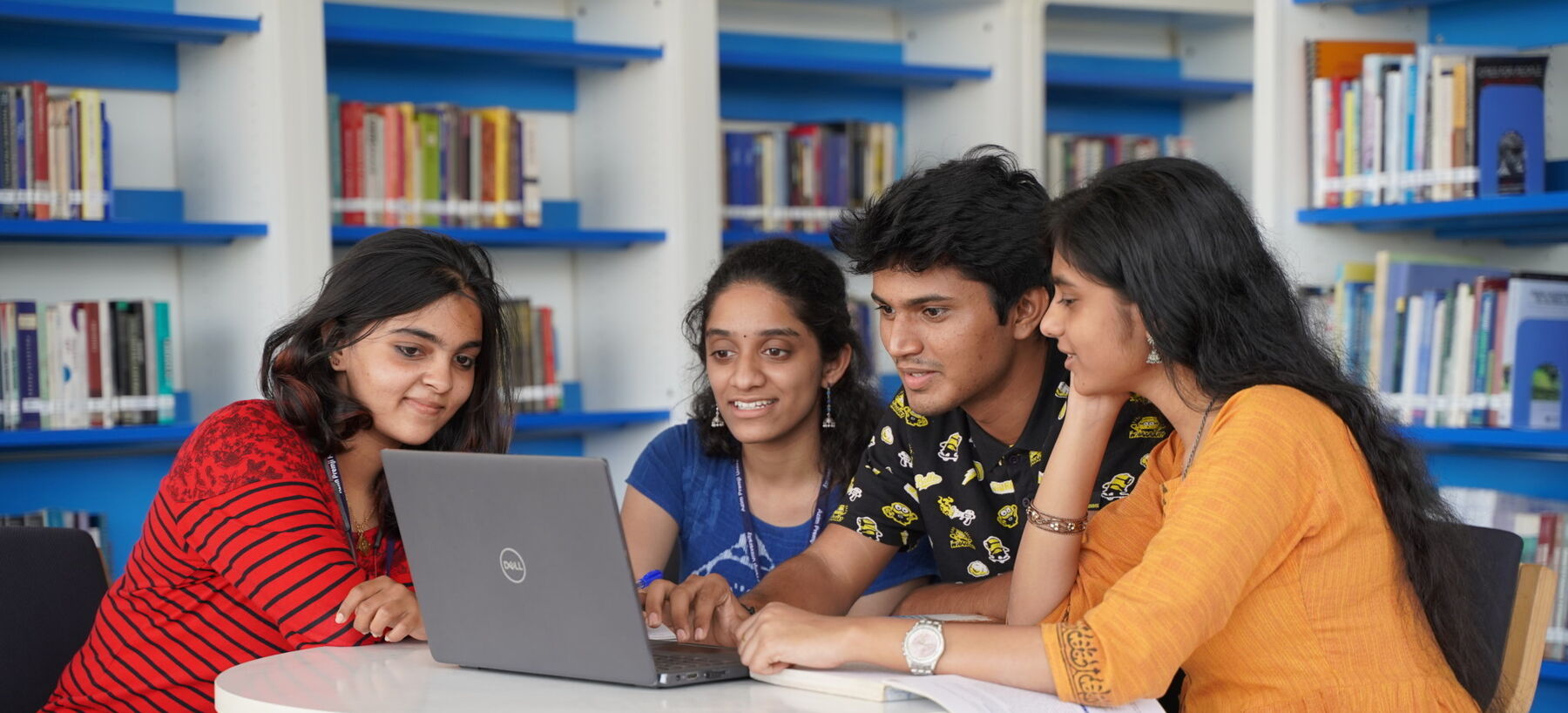 Students in the library