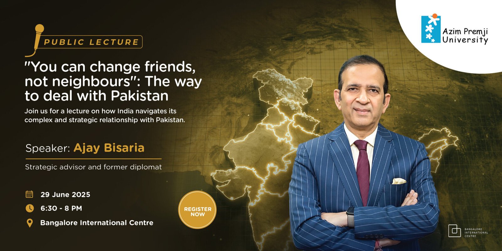 APU 45 Public Lecture Ajay Bisaria Web banner 2160x1080pix