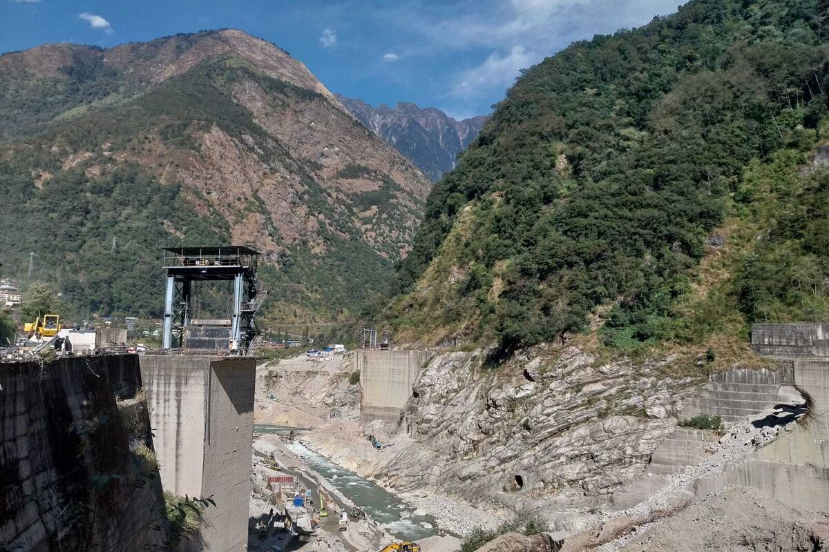 Chungthang dam being rebuilt