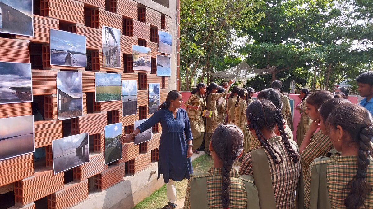 RoL Students observing photo exhibition