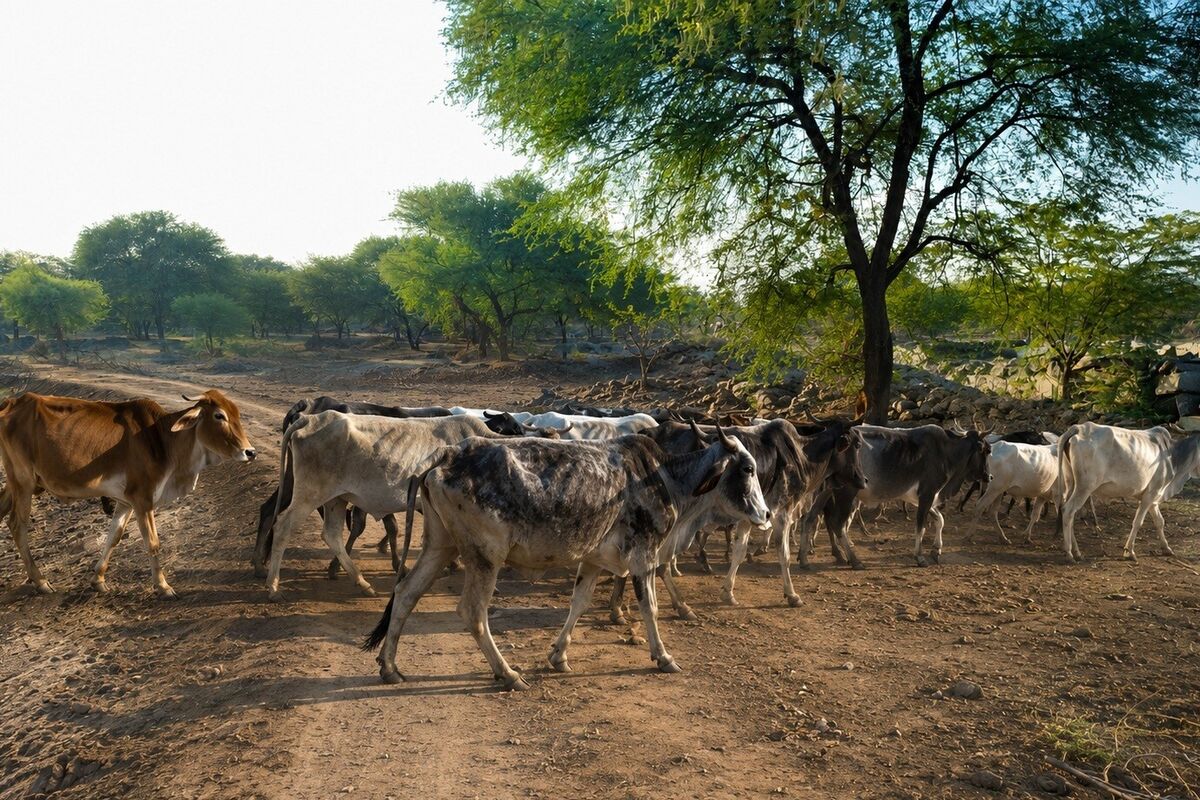Cattle in a Charagah