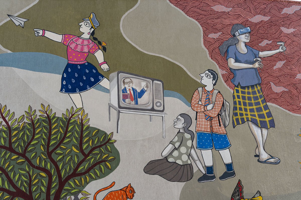 Gender ambedkar on tv mural