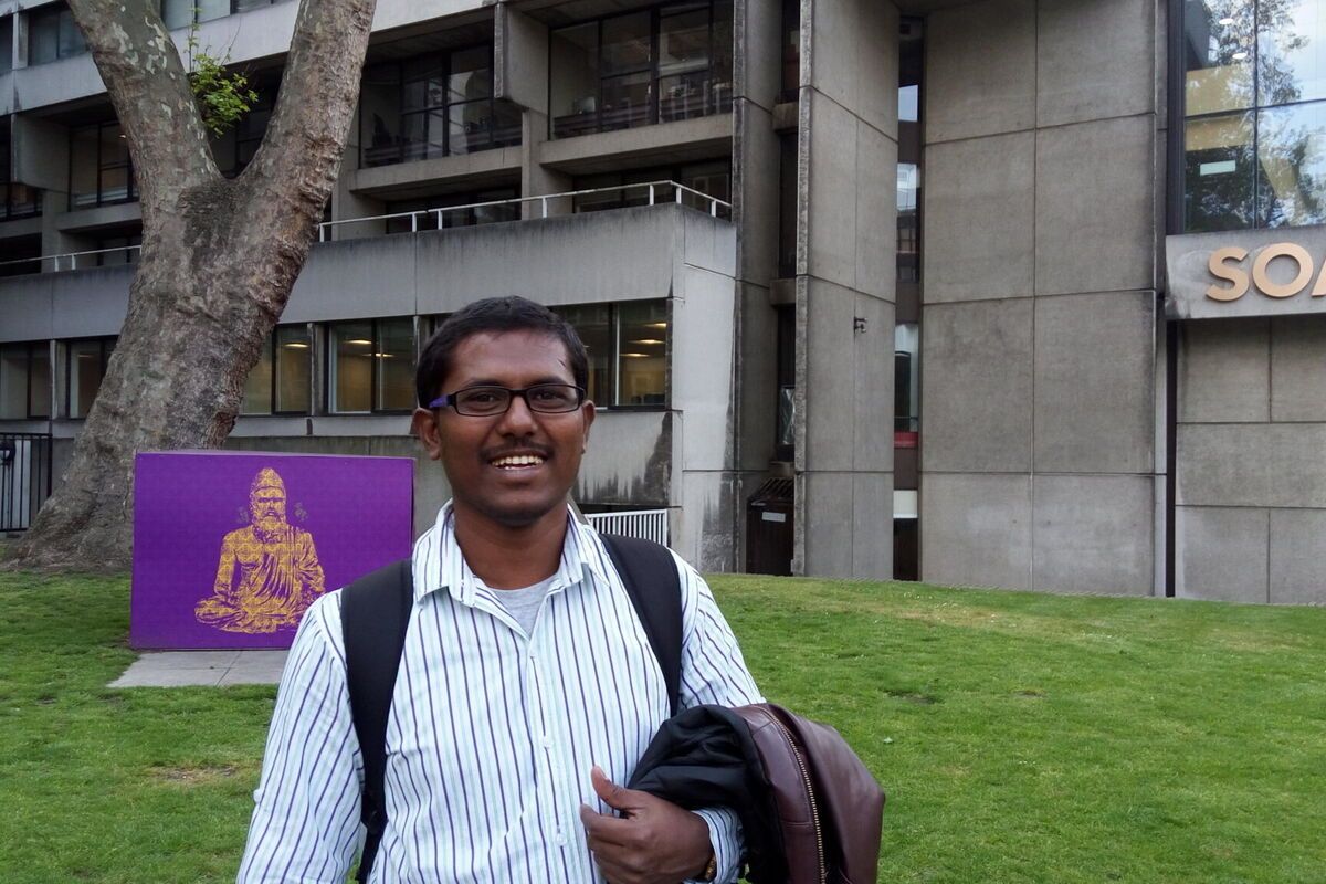 Prof Chakali Chandra Sekhar at the SOAS archives