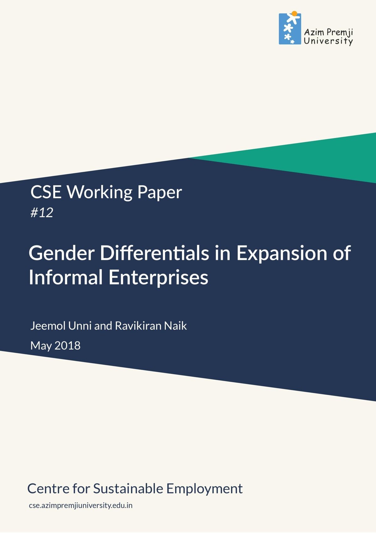 Unni Naik Gender Differentals in Expansion of Informal Enterprises May 2018