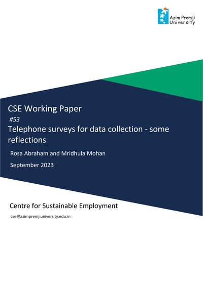 Telephone surveys for data collection some reflections