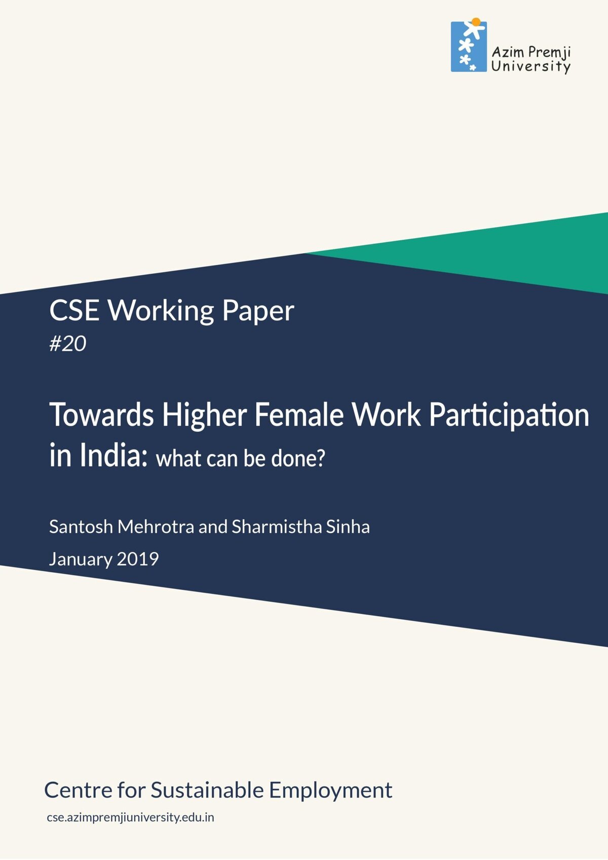 Mehrotra Sinha Women Labour Force January 2019