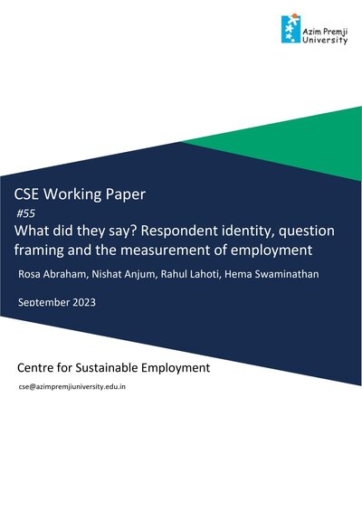 What did they say Respondent identity question framing and the measurement of employment