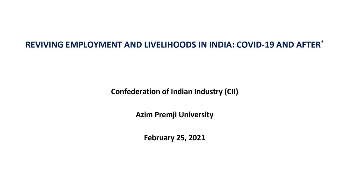 Reviving Employment and Livelihoods in India: COVID-19 and After - Azim ...