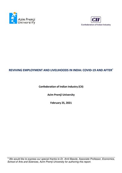 Microsoft Word CII Report Employment Livelihoods Edited