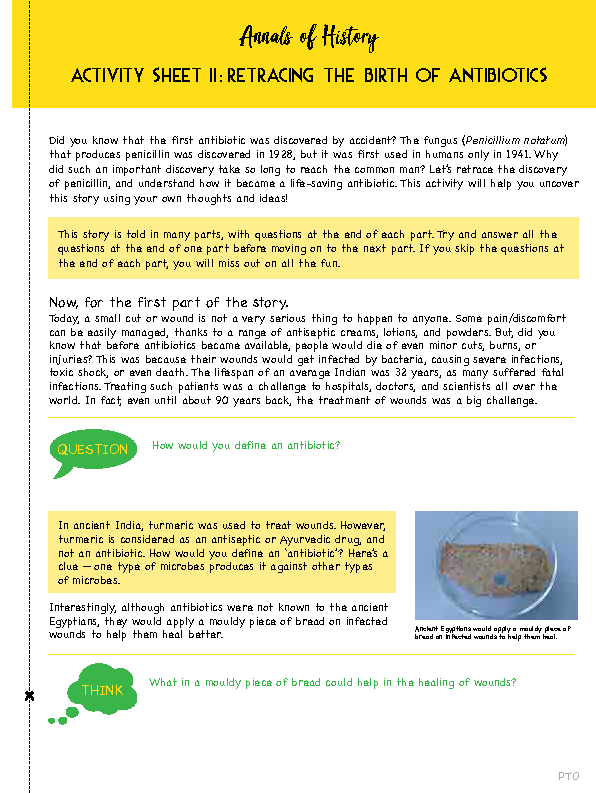 I Wonder Issue 4 May 2020 birth of antibiotics activity sheet 2 Page 1